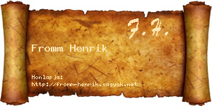 Fromm Henrik névjegykártya