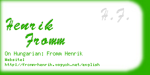 henrik fromm business card